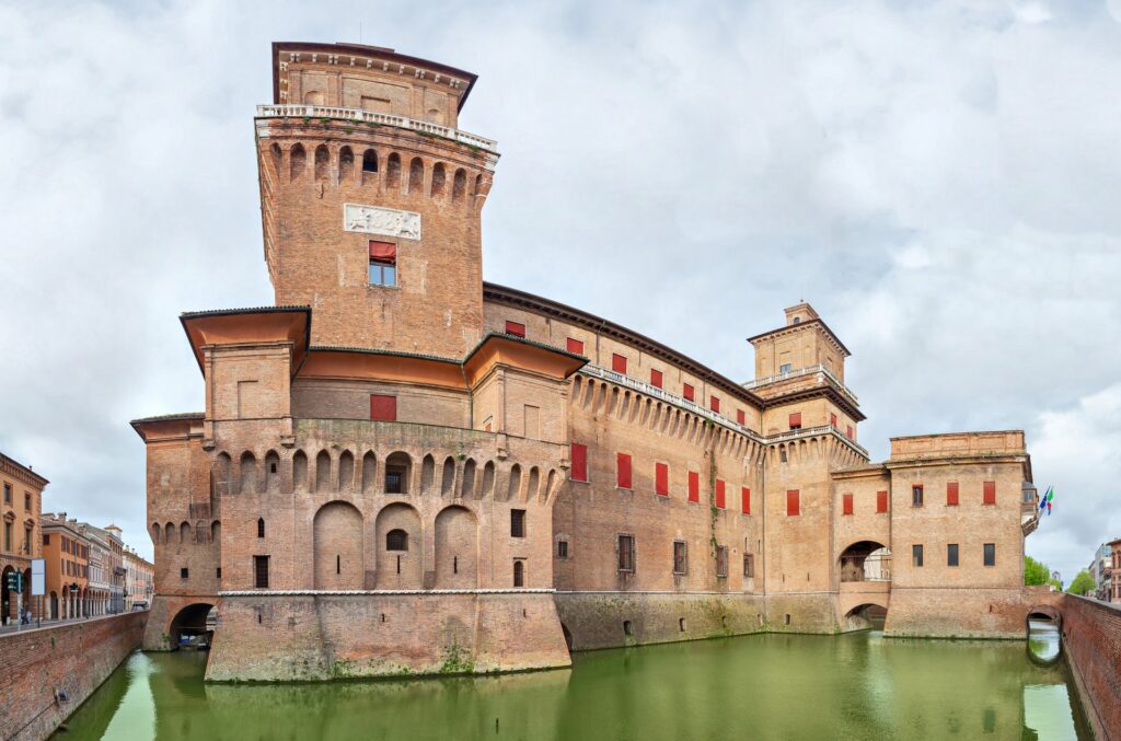 Estense castle in the center of Ferrara, Emilia-Romagna, Italy