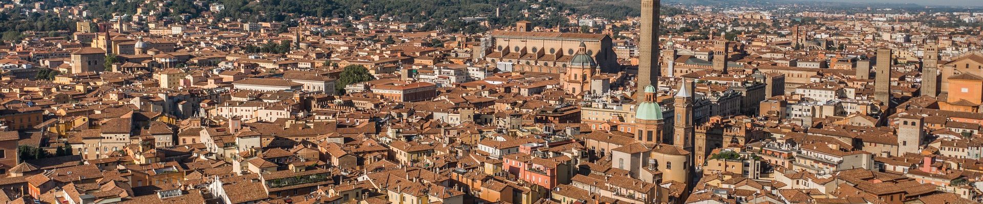 Aerial view of Bologna. Historic capital of the Emilia-Romagna region, in northern Italy