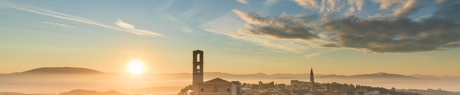 Perugia, Italy, he capital city of Umbria, at dawn.