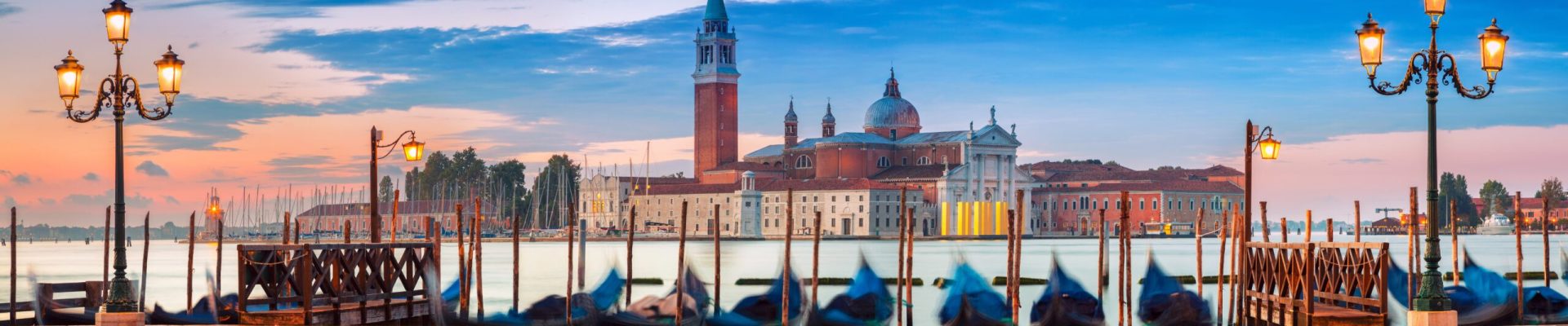 Venice Panorama. Panoramic image of Venice, Italy during sunrise.