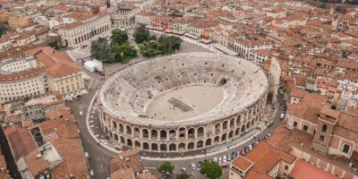 Aerial view of Arena di Verona, Italy