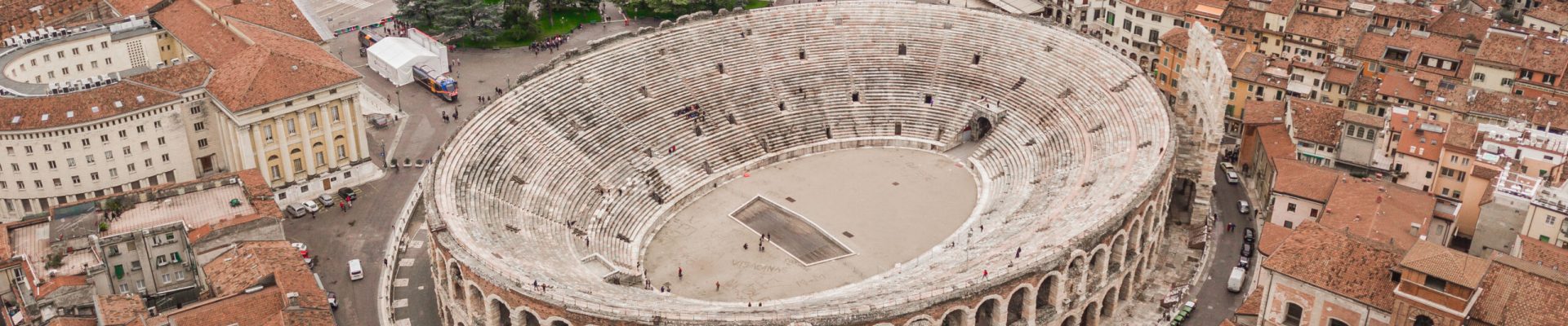 Aerial view of Arena di Verona, Italy