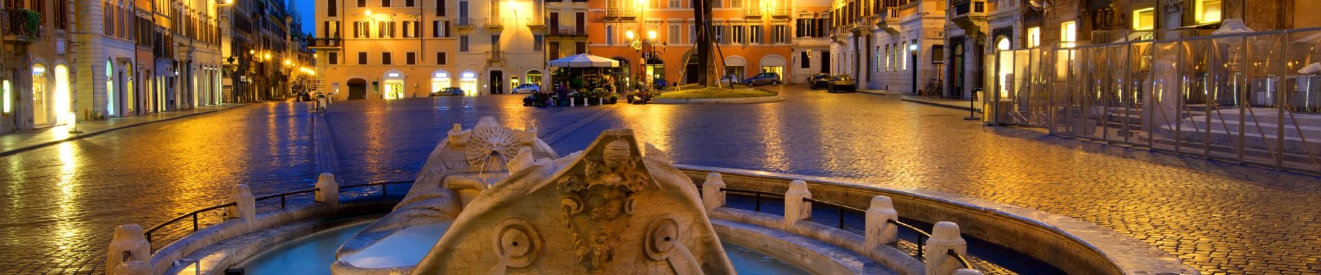 Fountain Barcaccia on Piazza di Spagna in Rome, Italy